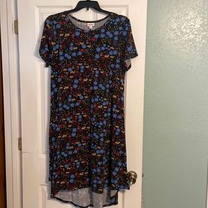 LuLaRoe Carly Dress - Large, Like New, Multicolored flowers